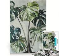 Puzzle da 1000 pezzi per adulti con dipinto di una pianta di Monstera gioco educativo difficile e stimolante ideale come regalo 38x26cm