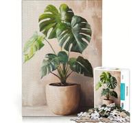 Puzzle da 1000 pezzi per adulti con dipinto di una pianta di Monstera gioco educativo difficile ideale come regalo di compleanno o per occasioni speciali 38x26cm