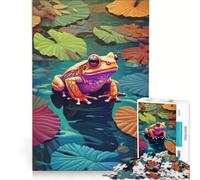 Puzzle da 1000 pezzi per adulti con dipinto di una rana colorata, gioco impossibile, divertente attività da fare in casa, adatto come decorazione da scrivania 38x26cm