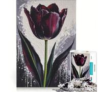 Puzzle da 1000 pezzi per adulti con dipinto "La regina dei tulipani della notte" giocattolo decorativo da parete disegno da assemblare regalo per amici e familiari 38x26cm