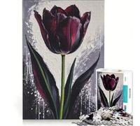 Puzzle da 1000 pezzi per adulti con dipinto "La regina dei tulipani della notte" gioco per famiglie gara di velocità manuale adatto come decorazione da scrivania 38x52cm
