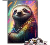Puzzle da 1000 pezzi per adulti con disegno di bradipo, in legno, ideale per il divertimento in famiglia, regalo perfetto per feste e compleanni(50x75cm)