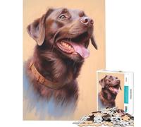 Puzzle da 1000 pezzi per adulti con disegno di Labrador Retriever gioco intellettuale gioco impossibile educativo regalo di Babbo Natale segreto (dimensioni 38x52cm)