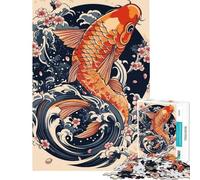 Puzzle da 1000 pezzi per adulti con disegno di pesce koi e tatuaggio Giochi rilassanti per adulti analisi e logica attività divertenti da fare a casa (dimensioni 38x26cm)