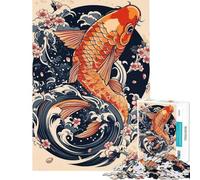 Puzzle da 1000 pezzi per adulti con disegno di pesce koi e tatuaggio gioco per famiglie assemblaggio impegnativo (dimensioni 50x75cm)