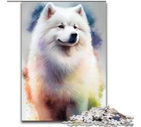 Puzzle da 1000 pezzi per adulti con disegno di Samoiedo. Puzzle da 1000 pezzi per adulti. Rompicapo impegnativo per adolescenti,divertimento per famiglie,regalo fai da te per la casa (26x38cm).