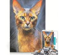 Puzzle da 1000 pezzi per adulti con disegno di un gatto abissino, gioco educativo, analisi e logica, regalo di compleanno, regalo di viaggio 38x26cm