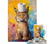 Puzzle da 1000 pezzi per adulti con disegno di un gatto in bagno gioco educativo e stimolante per l'analisi e la logica ideale come regalo di compleanno (dimensioni 38x52cm)