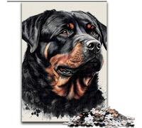 Puzzle da 1000 pezzi per adulti con disegno di un Rottweiler. Puzzle da 1000 pezzi per adulti, un regalo perfetto per il divertimento in famiglia (dimensioni 50x75cm).
