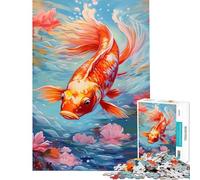 Puzzle da 1000 pezzi per adulti con disegno di una carpa koi giapponese ideale come regalo Gioco antistress che stimola l'analisi e la logica (38x52cm)