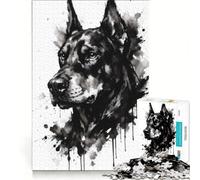 Puzzle da 1000 pezzi per adulti con Doberman Pinscher gioco educativo migliora la memoria compleanno e Natale 38x26cm