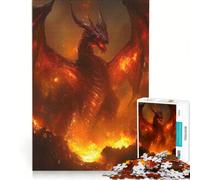 Puzzle da 1000 pezzi per adulti con drago, anello di fuoco arcano, gioco educativo, allena la mente e la mano, migliora l'amore tra le coppie 38x52cm