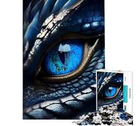 Puzzle da 1000 pezzi per adulti con drago blu e occhio gioco rilassante ed educativo ideale come regalo per donne (dimensioni 38x26cm)