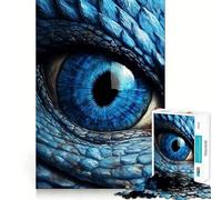 Puzzle da 1000 pezzi per adulti con drago blu e occhio,taglio preciso,divertente gioco di logica e pensiero,ideale per il tempo libero,con soggetto natalizio 50x75cm