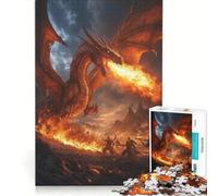Puzzle da 1000 pezzi per adulti con drago dal soffio di fuoco, giocattolo educativo, divertente e spiritoso, ideale per rafforzare il legame di coppia 38x52cm