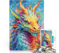 Puzzle da 1000 pezzi per adulti con drago, decorazione per la casa, sfida dell'intelligenza cerebrale, giocattolo avvincente, 26 x 38 cm