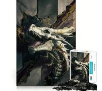 Puzzle da 1000 pezzi per adulti con drago e ossa,taglio preciso,divertente gioco di logica e pensiero,per il tempo libero,con scena natalizia 38x26cm