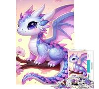 Puzzle da 1000 pezzi per adulti con drago e ramo di ciliegio in fiore ideale come regalo di compleanno o di Natale Gioco educativo per maggiori di 14 anni 50x75cm