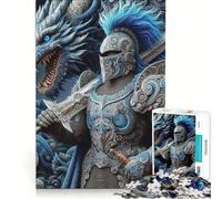Puzzle da 1000 pezzi per adulti con drago etereo e cavaliere, giocattolo educativo, allena la mente e la manualità, regalo di Natale e compleanno 38x26cm