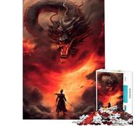 Puzzle da 1000 pezzi per adulti con drago giapponese gioco avvincente per coltivare la pazienza attività educative per tutta la famiglia opera d'arte regalo (dimensioni 38x26cm)