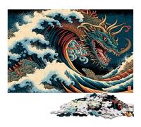 Puzzle da 1000 pezzi per adulti con drago giapponese, in cartone, rilassante e divertente, perfetto regalo di Natale e decorazione per la casa, 26X38CM/10,23x14,96 pollici.