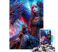 Puzzle da 1000 pezzi per adulti con drago gotico e custode ideale come regalo di compleanno sfida educativa divertimento in famiglia e serate di gioco 38x26cm