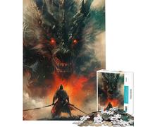 Puzzle da 1000 pezzi per adulti con drago samurai e mostro puzzle artistico da parete un'opera d'arte ideale come regalo per tutta la famiglia (dimensioni 38x52cm)