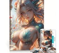Puzzle da 1000 pezzi per adulti con drago sexy e ragazza anime, gioco interattivo, attività per tutta la famiglia, ideale come regalo per tutta la famiglia 38x26cm