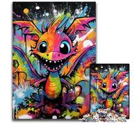 Puzzle da 1000 pezzi per adulti con drago volante e graffiti dipinti, perfetto per Halloween, Natale, regalo di compleanno 26X38CM/10,23x14,96 pollici
