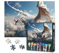 Puzzle da 1000 pezzi per adulti con drago volante - Puzzle 1000 pezzi, difficile impossibile sfidare fantasia drago bianco (70 x 50 cm), regalo per la serata di gioco in famiglia