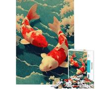 Puzzle da 1000 pezzi per adulti con due carpe koi nell'acqua un gioco rilassante per tutta la famiglia ideale per compleanni e Natale (dimensioni 50x75cm)