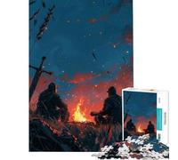 Puzzle da 1000 pezzi per adulti con due cavalieri guerrieri giocattolo educativo gioco per famiglie un'opera d'arte un regalo perfetto (dimensioni 75x50cm)