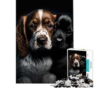 Puzzle da 1000 pezzi per adulti con due cocker spaniel inglesi ideale come regalo o gioco educativo Gioco di sfida decorazione murale opera d'arte regalo (dimensioni 50x75cm)