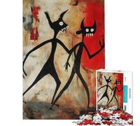 Puzzle da 1000 pezzi per adulti con due demoni astratti gioco per famiglie ideale per le vacanze a casa o come regalo per tutta la famiglia (dimensioni 38x26cm)
