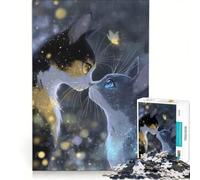 Puzzle da 1000 pezzi per adulti con due gatti innamorati gioco educativo sfida impegnativa per rafforzare l'amore tra le coppie 50x75cm