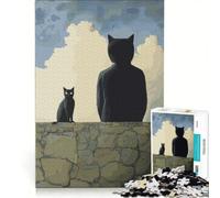 Puzzle da 1000 pezzi per adulti con due gatti opera di René Magritte gioco rilassante stimolante e impegnativo compleanno 50x75cm