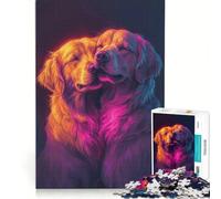 Puzzle da 1000 pezzi per adulti con due golden retriever, gioco impossibile, analisi e logica, per rafforzare l'amore tra le coppie 38x52cm