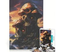 Puzzle da 1000 pezzi per adulti con due teschi fatti di funghi gioco per famiglie stimolante da completare per rafforzare l'amore tra le coppie 38x26cm