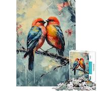 Puzzle da 1000 pezzi per adulti con due uccelli su un ramo un gioco di pittura per adulti decorazione da parete stimola la memoria difficile e impegnativo (dimensioni 38x26cm)