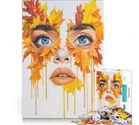 Puzzle da 1000 pezzi per adulti con due volti composti da foglie gioco per famiglie gara di velocità manuale adatto come decorazione da scrivania 38x52cm