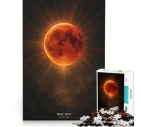 Puzzle da 1000 pezzi per adulti con eclissi di luna di sangue, giocattolo fai-da-te, allena la mente e la mano, con poster e foglio di curiosità abbinati 38x26cm