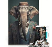 Puzzle da 1000 pezzi per adulti con elefante in abito boho, gioco per famiglie, allena la mente e la manualità, ideale come regalo per tutta la famiglia 50x75cm