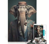 Puzzle da 1000 pezzi per adulti con elefante in abito boho, gioco pratico, migliora la memoria, ideale come regalo per tutta la famiglia 38x26cm