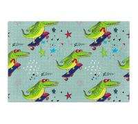 Puzzle da 1000 pezzi per adulti con elefanti bianchi, regalo divertente per adulti, giocattolo per la famiglia, opere d'arte, simpatici coccodrilli skateboard, verde, 75 x 50 cm