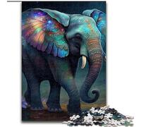 Puzzle da 1000 pezzi per adulti con elefanti colorati in foresta, realizzato in legno, perfetto come decorazione fai da te o regalo di compleanno 50x75cm per compleanni, feste e occasioni speciali