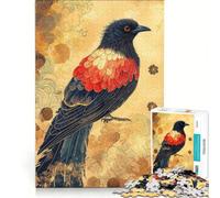 Puzzle da 1000 pezzi per adulti con elegante illustrazione di un uccello su sfondo floreale, gioco per famiglie, allena la mente e la manualità, ideale come regalo per tutta la famiglia 38x26cm
