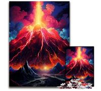 Puzzle da 1000 pezzi per adulti con eruzione del vulcano psichedelico puzzle difficili per adulti idea regalo di compleanno gioco rompicapo impegnativo 1000 pezzi (75x50 cm)