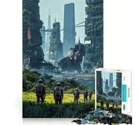 Puzzle da 1000 pezzi per adulti con esplorazione di una città post-apocalittica, gioco di logica e svago con bordi lisci, ideale come regalo stagionale (50x75cm)