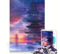 Puzzle da 1000 pezzi per adulti con eterea architettura giapponese, gioco pratico, migliora la memoria, ideale come regalo per tutta la famiglia 38x52cm