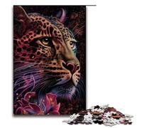 Puzzle da 1000 pezzi per adulti con faccia di leopardo colorato idee regalo per giocattoli educativi intellettuali decomprimenti 75x50 cm